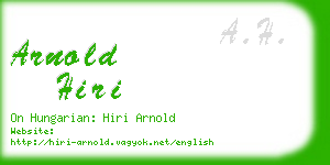 arnold hiri business card